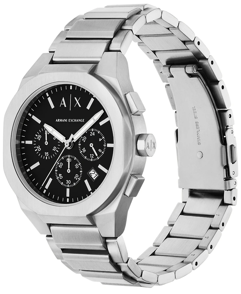 A|X Armani Exchange Men's Quartz Chronograph Silver Stainless-Steel Watch, 42mm