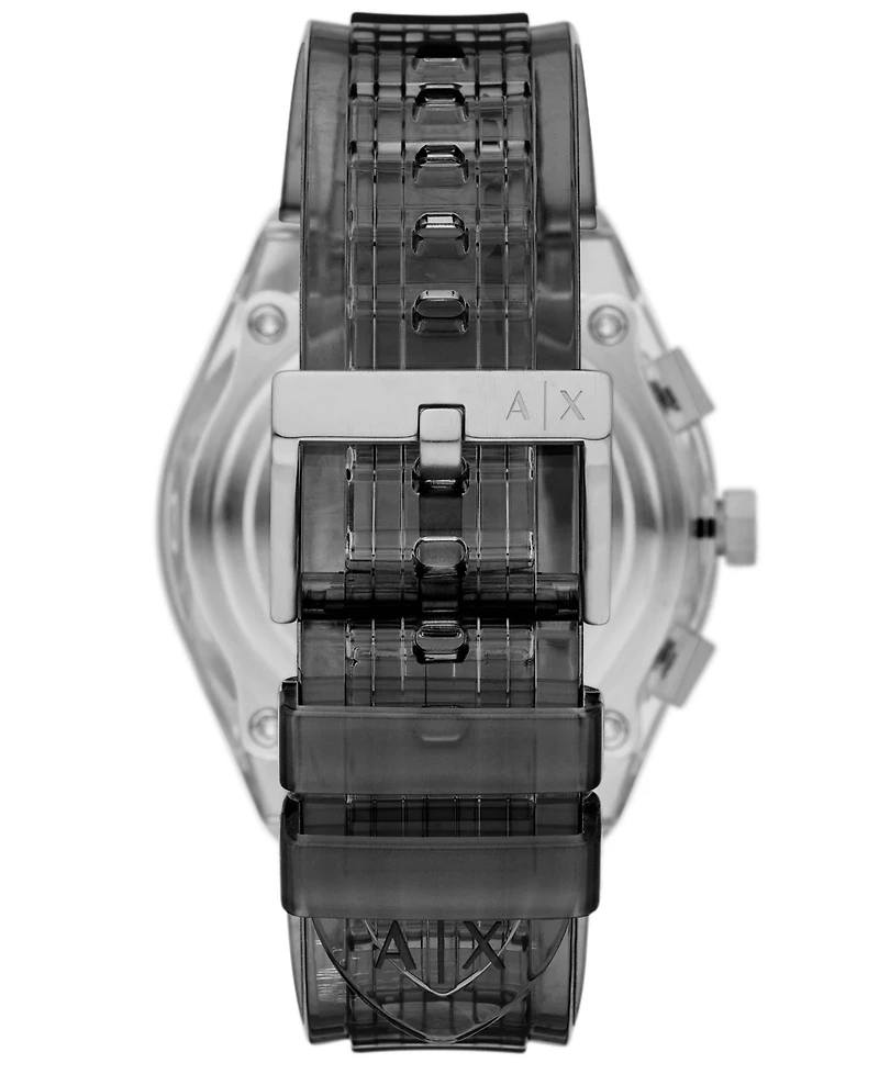 A|X Armani Exchange Men's Sync Quartz Chronograph Gray Polyurethane Watch, 44mm
