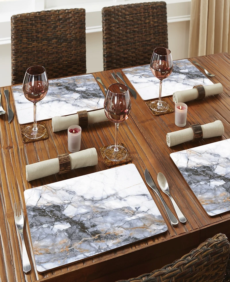 CounterArt Marble Note Hardboard Cork Placemats, Set of 4