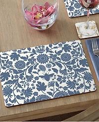 CounterArt Vintage Floral Hardboard Cork Placemats, Set of 4