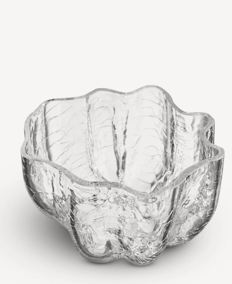 Kosta Boda 3.8" Crackle Crystal Glass Votive Bowl
