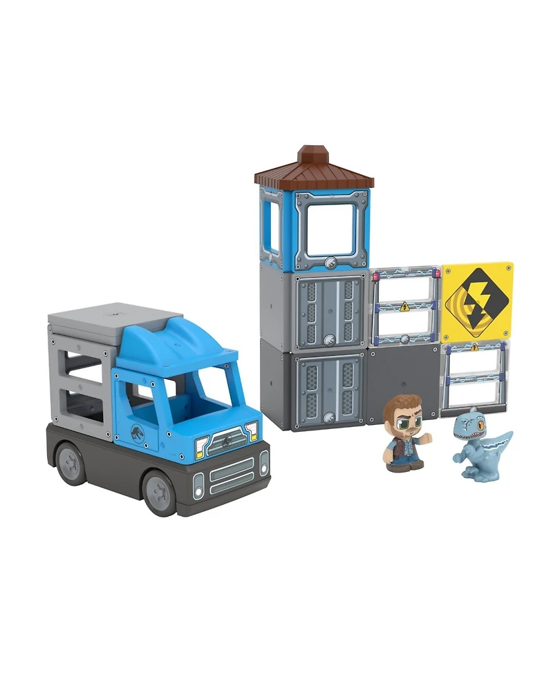 Tile Town Jurassic World Dino Rescue Magnetic Tiles Playset, 22 Piece