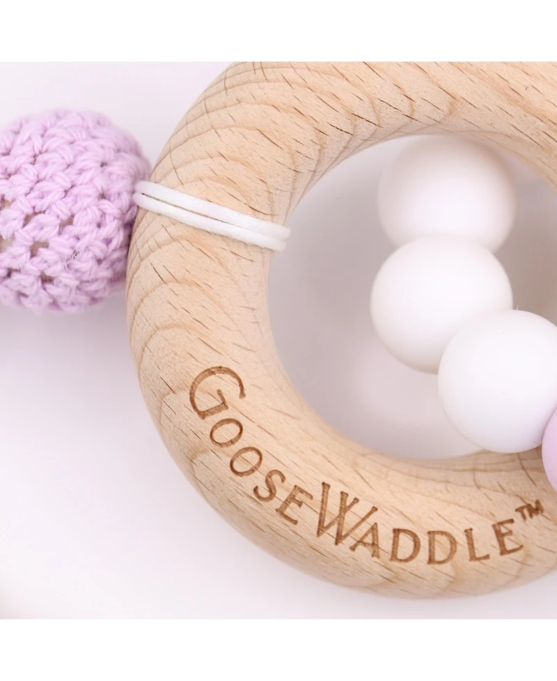 GooseWaddle Attachable Wooden & Silicone Teether - Lavender
