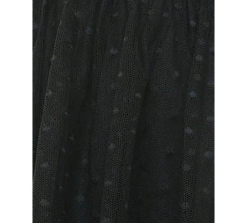 City Studios Juniors' Sweetheart-Neck Mesh Dot Dress