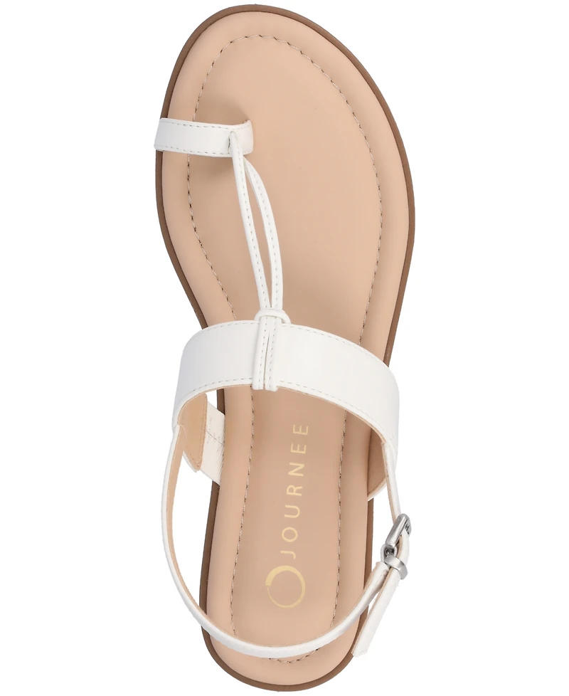 Journee Collection Women's Gerra T Strap Toe Ring Flat Sandals