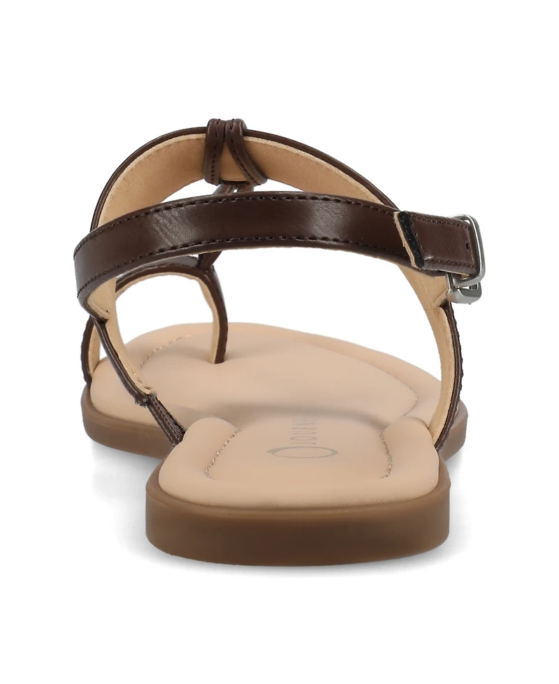 Journee Collection Women's Gerra T Strap Toe Ring Flat Sandals