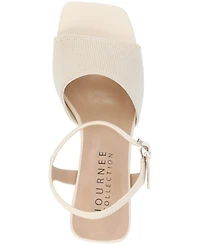 Journee Collection Women's Evylinn Knit Block Heel Dress Sandals