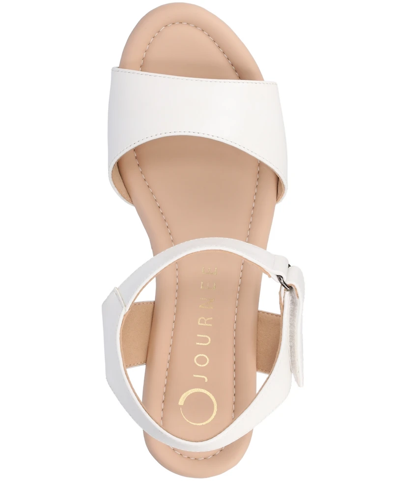 Journee Collection Women's Ranae Ankle Strap Platform Cork Wedge Sandals