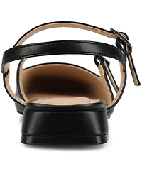 Journee Collection Women's Gretchenn Multi Strap Square Toe Mary Jane Flats