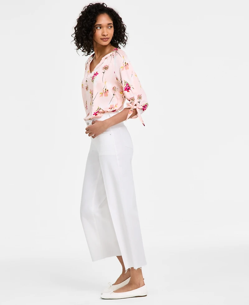 Jones New York Petite Patch-Pocket Wide-Leg Pants