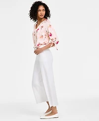 Jones New York Petite Patch-Pocket Wide-Leg Pants