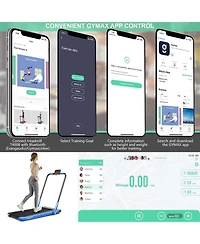 2.25 Hp 2-in-1 Folding Walking Pad Treadmill with Remote Control and Led Display