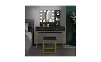 Vanity Set with Mirror and Storage – Elegant Dressing Table for Bedroom or Makeup Area