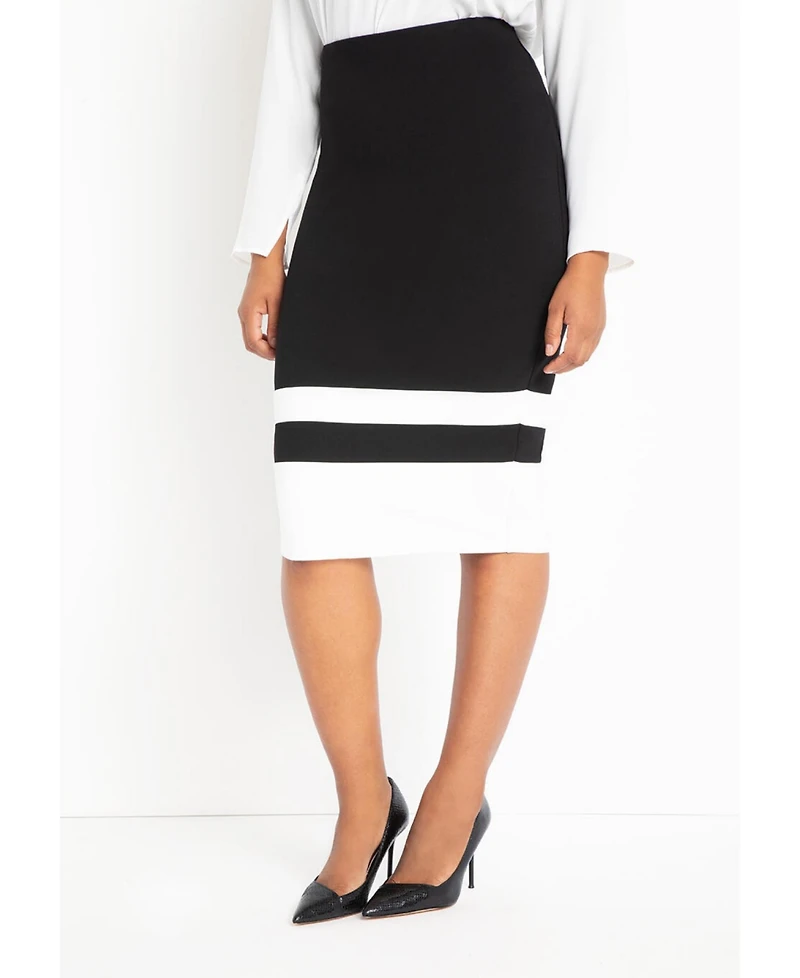 Eloquii Plus Colorblock Column Skirt