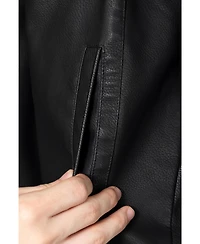 Xray Boys Hooded Moto Pu Leather Jacket With Lining