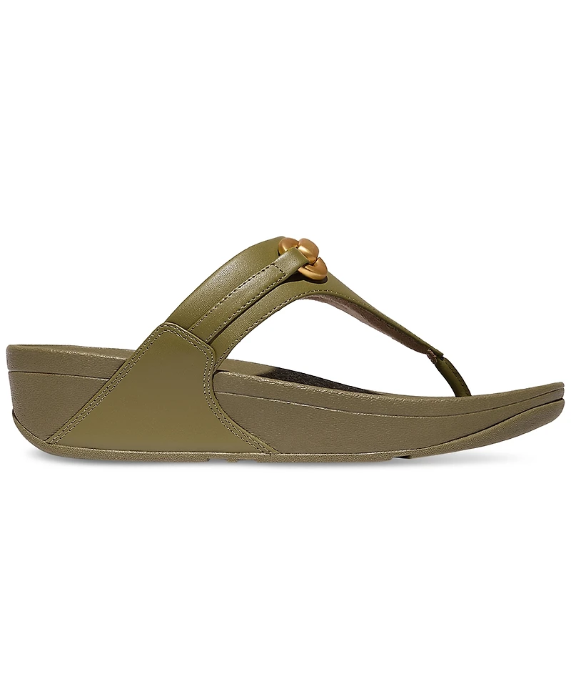FitFlop Women's Lulu Chunky Snaffle Leather Toe-Post Sandals