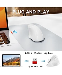 memzuoix Ergonomic Mouse Wireless,2.4G Optical Cordless Mice with 800/1200/1600 Dpi,Vertical Computer Wireless for Laptop, Mac,Pc,Desktop (for R