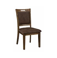 Cannon Valley Distressed Industrial Upholstered Back Dining Chair (Set of 2)