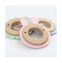 GooseWaddle Blue Bear Animal Teether Wooden + Silicone