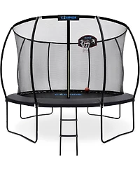 Pumpkin Trampoline with Basketball Hoop & Inner Enclosure - Safe, Durable,Family Fun - Heavy Duty Galvanized Springs - Waterproof Padding
