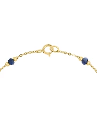 Effy Cultured Freshwater Pearl (8mm) & Sapphire (7/8 ct. t.w.) Link Bracelet in 14k Gold
