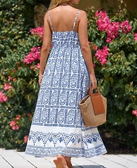 Cupshe Women's Boho V-Neck Maxi Beach Dress