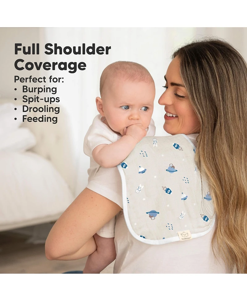 KeaBabies 5pk Softe Muslin Burp Cloths for Baby Girls and Boys, Organic Burping Babies, Clothes