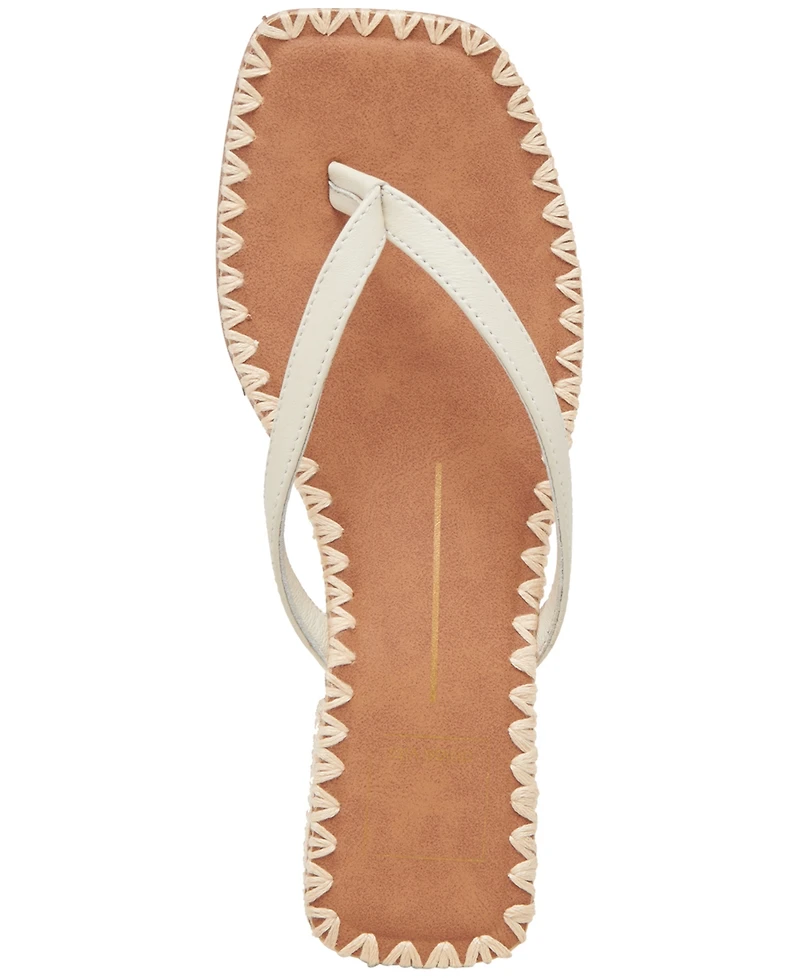 Dolce Vita Women's Barty Whipstitch Thong Low Heel Sandals