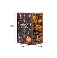 Hansilk Diy Book Nook Kit Diy Miniature House Kit Dollhouse Booknook Tiny House Decor 3D Wooden Puzzle, Gifts for Family, Friends (Night of Magic