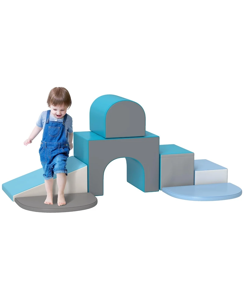 Qaba 7-Piece Kids Crawl and Climb Activity Play Set, Contemporary