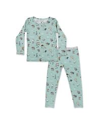 Bellabu Bear Kids Unisex Kids Mushroom Cycle Set of 2 Piece Pajamas