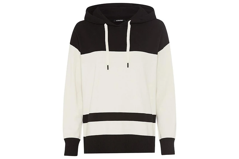 Olsen Women's Block Striped Sweater Hoodie
