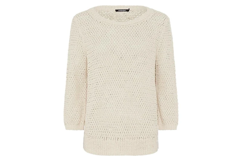 Olsen Women's Lattice Open Knit Pullover