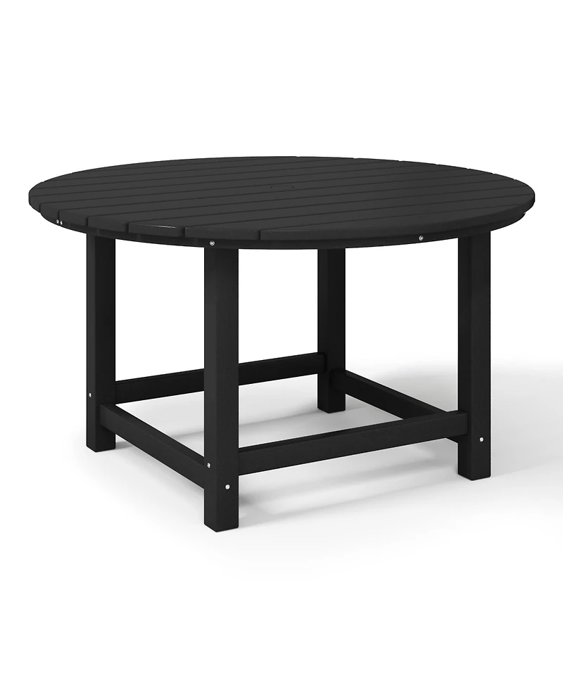 Kids 5-Piece Hdpe Outdoor Patio Round Dining Table and Chairs Set