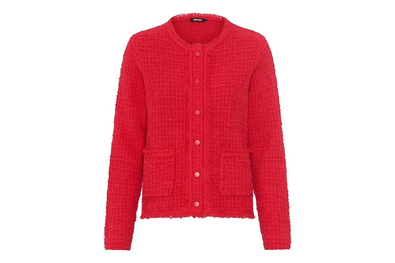 Olsen Women's Tweed Button Front Sweater Jacket