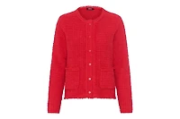 Olsen Women's Tweed Button Front Sweater Jacket