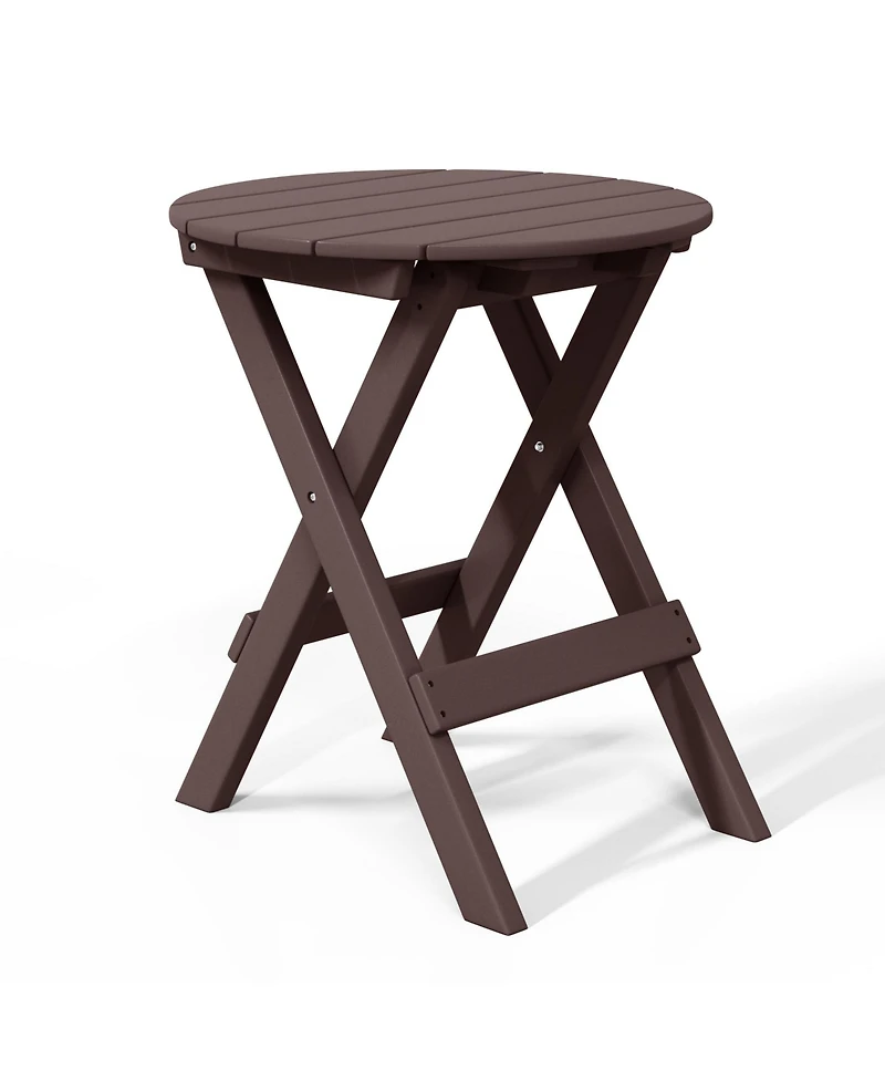 Hdpe Outdoor 24.5 Inch Round Portable Folding Patio Dining Table