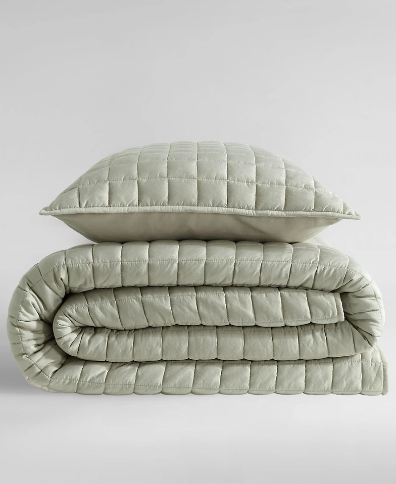 Closeout! Calvin Klein Tencel Solid Reversible 3-Pc. Quilt Set