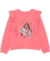 Disney Toddler and Little Girls 2-piece Moana Besties Long Sleeve Top Skirt Set