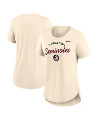 Nike Women's Tan Florida State Seminoles Script Logo Tri-Blend T-Shirt