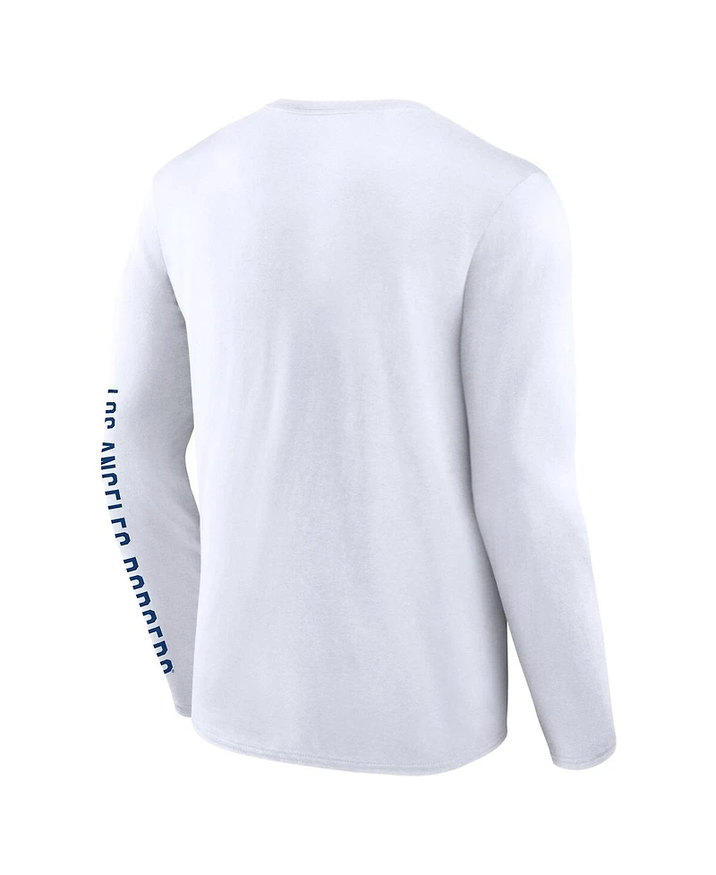 Fanatics Men's White Los Angeles Dodgers Press Box Long Sleeve T-Shirt