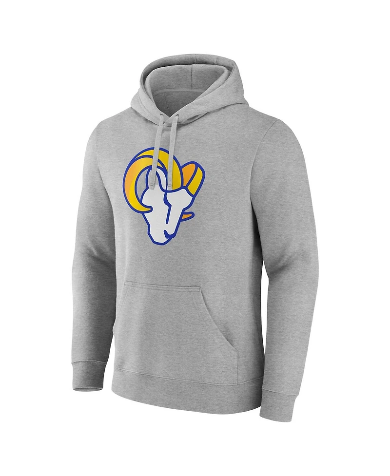 Fanatics Men's Heather Gray Los Angeles Rams Deliver Fleece Pullover Hoodie