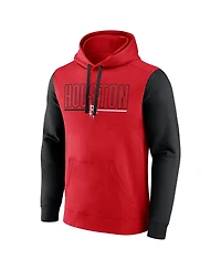 Logo Athletic Men's Red Houston Rockets Outline Colorblock Pullover Hoodie