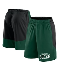 Logo Athletic Men's Hunter Green/Black Milwaukee Bucks Launch Performance Shorts