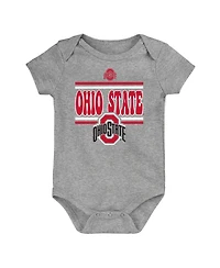 Outerstuff Newborn Scarlet Ohio State Buckeyes Sunday Comics 3-Pack Bodysuit Set