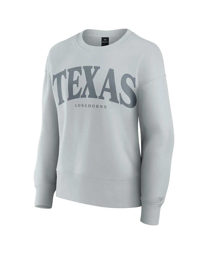 Fanatics Women's Gray Texas Longhorns Supersoft Flow Fleece Pullover Sweatshirt