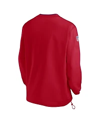 Nike Men's Red New England Patriots 2024 Sideline Throwback Logo Long Sleeve V-Neck Windshirt
