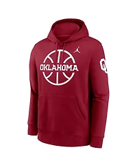 Jordan Men's Crimson Oklahoma Sooners Basketball Icon Club Fleece Pullover Hoodie