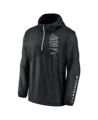 Nike Men's Black St. Louis Cardinals Authentic Night Game Performance Half-Zip Windbreaker