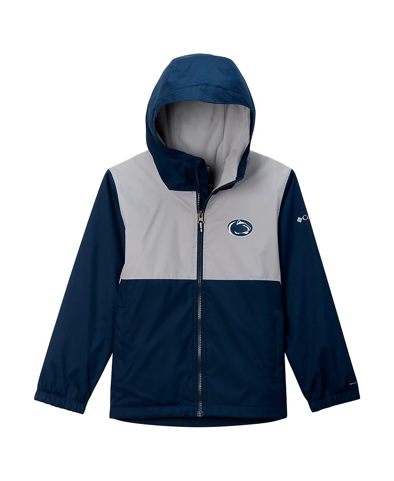 Columbia Big Boys and Girls Navy Penn State Nittany Lions Rainy Fields Lined Hoodie Full-Zip Jacket